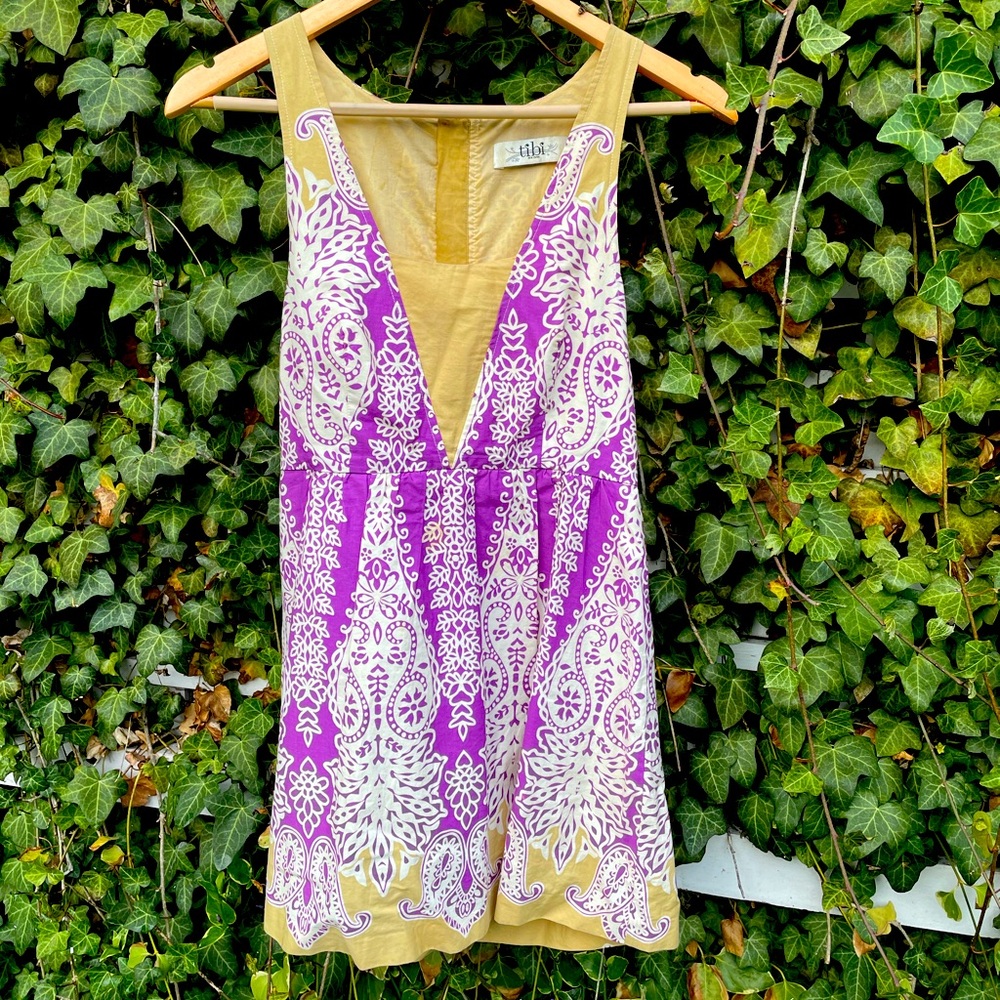 Tibi New York paisley playsuit mini dress